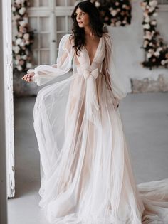 Tali - Galia Lahav Ethereal Wedding Dress With Sleeves, Folky Wedding, Victorian Inspired Wedding Dress, Romance Wedding Dress, Make Up Sposa, Estilo Hippie Chic, Galia Lahav Wedding Dress, Gala Gowns, Court Train Wedding Dress