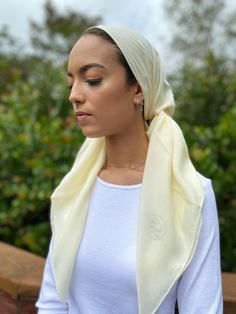 YOUR GO TO HEADSCARF - Can easily be styled and worn all different ways! As a tichel, turban, head band, head cover, bandana. OUR QUALITY - Our scarfs are made from quality and durable fabric. They are comfortable, lightweight 100% Cotton Fabric. THE IDEAL FIT - We understand how annoying it can be to have a scarf that does not fit right! So we took the time to get you a scarf that is the perfect size and fit. NON SLIP fabric that stays on your head. Approximately 40" X 40 inches. The scarf is s Casual Cream Scarves One Size Fits All, Casual One Size Fits Most Headscarf, One Size Fits Most Headband Headscarf, Casual Headscarf With Matching Headband One Size, One Size Headwrap Scarf, One Size Turban With Scarf Headband, Adjustable White Headscarf Band, White Headscarf For The Beach, One Size Fits Most, Solid Color Headscarf Shaped As Headband