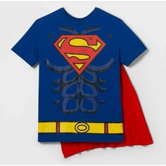 New Men's Superman W/ Cape Short Sleeve Royal Blue Size Xl The Authentic Graphics Lends A Classic Vibe You're Sure To Appreciate, And The Crew-Neck Design Pairs With A Variety Of Bottoms Blue Superhero T-shirt With Character Print, Blue Superhero Short Sleeve Top, Blue Short Sleeve Superhero Tops, Blue Superhero Crew Neck Top, Fitted Blue T-shirt With Character Print, Fitted Blue Character Print T-shirt, Superman Dc Comics, Dc Comics Shirts, Black Batman