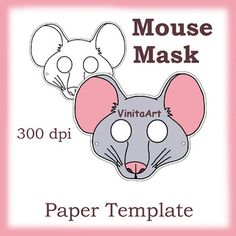 a mouse mask with the words paper template in front of it and an image of a rat