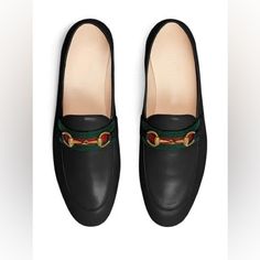 These Are Brand New! Too Small For Me. They Are A 38 And Fit Like A 7. Originally $920 Black Calf Leather Loafers With Horsebit Detail, Chic Gucci Loafers With Almond Toe, Gucci Black Loafers For Office, Black Loafers With Horsebit Detail For Office, Gucci Black Office Loafers, Black Horsebit Loafers For Office, Gucci Black Loafers For Work, Chic Black Loafers With Horsebit Detail, Elegant Gucci Loafers With Flat Heel