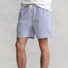 Polo Ralph Lauren 5.75-Inch Seersucker Traveler Classic Swim Trunk Size Xl Nwt Cotton-Blend Seersucker Gives These Mesh-Lined Swim Trunks An Iconic Polo Look. Classic Fit: Sits At The Waist. Eased Through The Leg. Elastic Drawstring Waistband. Side On-Seam Pockets. Back Right Buttoned Pocket. Woven “Polo Ralph Lauren Swimwear” Label At The Back Pocket. Mesh Brief For Additional Support. Signature Embroidered Pony At The Left Hem. Shell: Cotton, Polyester. Briefs: Polyester. Machine Washable. Imp Spring Beach Seersucker Bottoms, Spring Seersucker Beach Bottoms, Summer Seersucker Bottoms With Elastic Waistband, Blue Seersucker Summer Bottoms, Spring Seersucker Bottoms With Elastic Waistband, Blue Seersucker Bottoms For Spring, Seersucker Bottoms For Beach, Short Length, Casual White Seersucker Shorts, Seersucker Bottoms For Spring Vacation