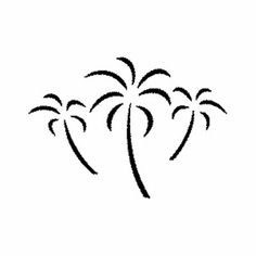 the palm trees are drawn in black ink on a white background, and there is no image to describe