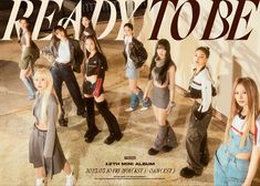 a group of young women standing next to each other in front of a poster that says ready to be