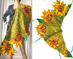 Hand Felted, Wool Jewelry felted  SCARF Wrap Scarves size is long-  115CM/21CM ♥ I can  reserved items until pay day  ask me. Artistic Handmade Shawl Scarf, Textiles Flowers, Wool Jewelry, Pay Day, Felted Scarf, Art Scarves, Felted Scarves, Woman Art, Hand Felted