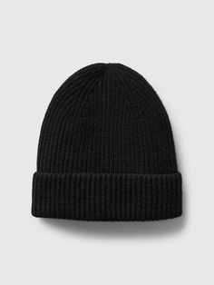 Supersoft cotton-blend ribbed knit beanie.  For more fit and sizing info, check out our Size Guide. Ribbed Knit Beanie, Plush Yarn, Black Beanie, Everyday Luxury, Knit Beanie, Christmas List, Size Guide, Ribbed Knit, Gap