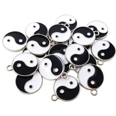 PRICES MAY VARY. Package includes: 20pcs enamel alloy yin yang charm pendants 18mm/0.71inch in diameter Material: alloy + enamel Very shiny, non-fading, durable. A good choice for DIY lover. These yin yang pendants are widely used to make beautiful bracelet, earrings, necklace, hair accessories, brooches, zipper pulls, bookmarks, keychains and other handicraft decoration. Pack of 20.

 Exquisite appearance and high quality.

 You can DIY them in your own way, so as to exercise the hands-on abili Yin Yang Bracelet, Yin Yang Charm, Thanksgiving Holiday, Jewelry Making Charms, Zipper Pulls, Bracelet Jewelry, Yin Yang, Yoga Meditation, Necklace Bracelet