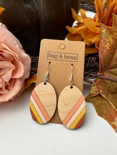 Hand painted and sealed with a clear poly coat. Made with lightweight wood and hypoallergenic earring hooks! Retro Stripes, Hypoallergenic Earrings, Wooden Earrings, Wood Earrings, Chalk Paint, Chalk, Jewelry Earrings Dangle, Etsy Earrings