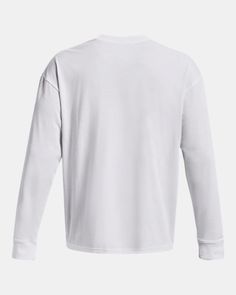 the back of a white long - sleeved shirt