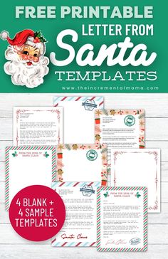 Create Christmas magic for your little ones with this bundle of letter from Santa templates. This includes 8 letter from Santa templates, 4 blanks that you can personalize and 4 done-for you. Santa Stickers Free Printable, Diy Santa Letter To Kid, Free Letter From Santa Printable, Letter From Santa To Kids Free Printable, Letters From Santa Printable Free, Jelly Labels, Letter Template For Kids, Free Printable Santa Letters, Letter Printables