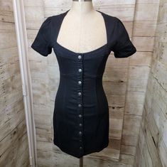 New With Tags. Size L Black Denim Dress, Forever 21 Dresses, 21 Dresses, Black Denim, Denim Dress, Forever 21, Mini Dress, Womens Dresses, Tags