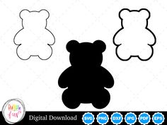 a teddy bear cut out with the outlines