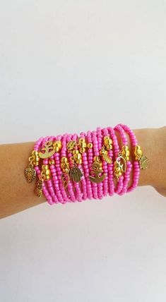 15 pink bracelet - stackable bracelet - Friendship Bracelets - stretch bracelet - bracelet set - summer jewelry - spring bracelet - boho Layering Friendship Bracelets - Boho Chic Spring Bracelets, you are buying 15 bracelets in this listing.  Each bracelet is 7.50 inches TAKE ADVANTAGE OF COMBINED SHIPPING Only 0.50€ (about 0.60 USD) for adicional item!! Handmade with love! Adjustable Pink Bohemian Wrap Bracelet, Bohemian Adjustable Pink Wrap Bracelet, Adjustable Bohemian Pink Wrap Bracelet, Bohemian Pink Wrap Bracelet For Festival, Pink Stackable Beaded Bracelets For Summer, Stackable Pink Beaded Bracelets For Summer, Handmade Pink Wrap Bracelet For Beach, Pink Beaded Bohemian Wrap Bracelet, Bohemian Pink Beaded Wrap Bracelet