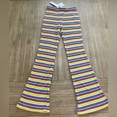 100% Poly High Waisted Approx Measurements Laying Flat Waist 12.5” Rise 9.5” Inseam 30” High Rise Multicolor Cotton Pants, Multicolor High Rise Cotton Pants, Casual Mid-rise Multicolor Pants, Multicolor High-rise Cotton Pants, Yellow Non-stretch Full-length Bottoms, Multicolor Mid-rise Cotton Bottoms, Multicolor Cotton Mid-rise Bottoms, Casual Multicolor Mid-rise Bottoms, Non-stretch Yellow Cotton Pants