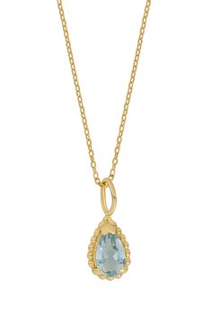 A gleaming teardrop-cut stone dangles from a slender chain necklace crafted from 14-karat gold. Total stone weight: 0.25ct. 14k gold/amethyst, peridot, blue topaz or pink topaz Made in Spain Yellow Gold Briolette Gemstone Drop Necklace, Fine Jewelry Teardrop Pendant Drop Necklace With Gemstone, Yellow Gold Tarnish-resistant Teardrop Necklace, Yellow Gold Pear-shaped Gemstone Drop Necklace, Pear-shaped Gemstone Drop Necklace In Yellow Gold, Tarnish Resistant Teardrop Yellow Gold Drop Necklace, Fine Jewelry Yellow Gold Drop Necklace With Gemstone, Fine Yellow Gold Gemstone Drop Necklace, Tarnish Resistant Yellow Gold Teardrop Pendant Drop Necklace