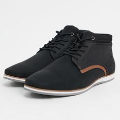 Aldo Afithien Casual Mid-Top Sneaker Boots In Black Brand New, In Box Faux-Leather Upper Lining: 100% Textile, Sole: 100% Rubber, Upper: 100% Polyurethane. Padded Cuffs Lace-Up Fastening Round Toe Slim Sole Textured Tread Black High-top Lace-up Shoes, Casual Black Lace-up Boots With Contrast Sole, Black Lace-up Boots With Contrast Sole, Black Lace-up Ankle Boots With Contrast Sole, Casual Lace-up Boots With Contrast Sole, Casual Ankle Boots With Contrast Sole, Black Lace-up Boots With Textured Sole, Casual Low-top Lace-up Boots With Leather Sole, Casual Black Lace-up Boots