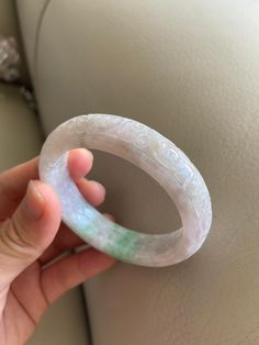 "🌈 Jade Bangle 54.0mm (2.13\"), Round Shape, Light Green 🌷 Untreated Natural Jadeite/ Grade A Jade 🌷 Certified : Yes 🌷 Jade from Burma/ Myanmar 🌷 Shape : Round 🌷 Inner diameter : 54.0mm / 2.13\" 🌷 Width & Thickness : 14.2 x 7.8 mm 🌷 Color : Light Green 🌷 Free standard shipping from Hong Kong with tracking included 🌷 Take approximately 7-21 days to arrive worldwide" Carved Round Wedding Bracelets, Wedding Carved Round Bracelets, Carved White Bracelet Jewelry, White Carved Bracelet Jewelry, Carved Round Bracelets For Wedding, White Carved Bracelet, White Carved Bracelets, Spiritual Carved Round Bracelets, White Carved Round Bracelet