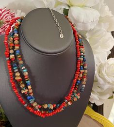 Southwestern Carolyn Pollack Relios 3 Strand Coral Turquoise Sterling Necklace Multi Stones of different kinds ~ In Good Condition, with some tarnish, ~ Measures 20"Long adjustable end to end Hallmark CP 925 ~Thank you for Looking :) Southwestern Multi-strand Beaded Necklaces, Southwestern Multi-strand Beaded Necklace, Southwestern Multi-strand Adjustable Beaded Necklaces, Adjustable Multi-strand Artisan Turquoise Necklace, Adjustable Bohemian Multi-strand Turquoise Necklace, Adjustable Multi-strand Bohemian Turquoise Necklace, Adjustable Multi-strand Turquoise Necklace With Colorful Beads, Bohemian Multi-strand Adjustable Turquoise Necklace, Sterling Necklace