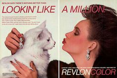 1983 Revlon Harry Winston jewelry lookin like million makeup 2-page MAGAZINE AD | eBay 1980s Magazine Ads, Corpo Goth, Goth Looks, Discontinued Makeup, Harry Winston Jewelry, Perfume Ads, Vintage Makeup Ads, Ad Inspiration, Beauty Ads