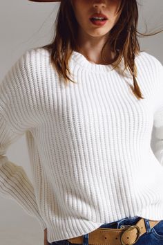 Embrace the chilly days with our White Chunky Rice Stitch Jumper, your new go-to for unmatched comfort and timeless style. Luxurious Texture: The unique rice stitch knit of this sweater offers a tactile and visual pleasure, creating a cozy, chunky texture that's as inviting as it is stylish. Versatile White: Crafted in a crisp white shade, this jumper is a sartorial blank canvas ready to complement any ensemble, whether you're aiming for effortless sophistication or casual charm. Quality Blend: Rice Stitch, Winter Wardrobe Essentials, Chunky Knit Jumper, Basic Sweater, Basic Sweaters, White Rice, Winter Essentials, Blank Canvas, Knit Jumper