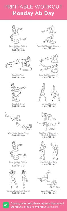 the printable workout poster shows how to do an exercise with your hands and feet