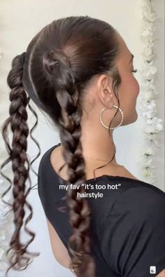 Going Out Straight Hairstyles, My Fav It’s Too Hot Hairstyle, Hair Styles That Show Your Ears, Hairstyles For Band Camp, Hairstyles Long Hair Up, Cute Braided Hairstyles Long Hair, Updo Hairstyles Easy Simple, Hair Ideas For Amusement Parks, Long Hair Face Framing Layers Brunettes