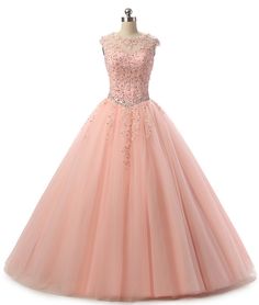 Women's Beaded Lace Sweet 16 Dresses Appliques Quinceanera Ball Gowns Prom Dress Long A478 sold by Abcdress. Shop more products from Abcdress on Storenvy, the home of independent small businesses all over the world. Cheap Formal Gowns, Lavender Ball Gown, Rose Gold Prom Dress, Color Durazno, Sweet Sixteen Dresses, Dress Beading, Formal Prom Dresses Long, Pink Ball Gown, Gold Prom Dresses