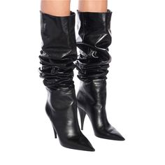 Knee High Boots Vegan Leather Upper Heel Height: 10 cm / 3.9 inch (Approx.) Shaft Height: 62 cm / 24.4 inch (Approx.) Top Shaft Circumference: 40 cm / 15.8 inch (Approx.) Boots Under Knee, High Heel Knee High Boots, Heel Knee High Boots, Leather Knee High Boots, Stiletto Boots, Point Shoes, Super High Heels, Beige Shoes, Knee High Leather Boots