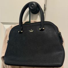 Black Zipped Tote/Work Bag Kate Spade Never Used Black Satchel With Zipper Closure For On-the-go, Black Satchel With Zipper Pocket For Errands, Black Bag With Zipper Closure For Fall, Fall Satchel With Zipper Closure For Errands, Black Satchel With Zipper Pocket For Fall, Black Satchel For Fall Errands, Black Bags With Gold-tone Hardware, Kate Spade Handbag, Work Tote Bag