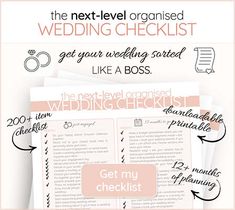 the next - level organised wedding checklist