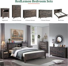 the bedroom set is made up and ready to be used in any home or business