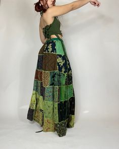 Patchwork maxi skirt with an elastic waistband and a drawstring. Every skirt will have unique patches. Size small. Cheap Multicolor Skirt For Festival, Patchwork Long Skirt, Long Patchwork Skirt, Hankerchief Skirt Outfits, Patchwork Long Skirt For Summer, Summer Patchwork Midi Skirt, Long Skirt With Patchwork For Summer, Summer Patchwork Long Skirt, Summer Long Skirt With Patchwork