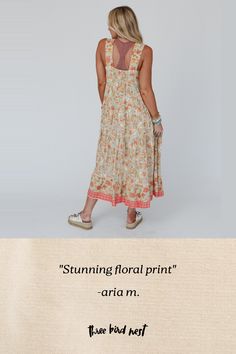 Whether you're dressing up for a special event or just want to add some boho flair to your everyday look, the Paradise Sunrise Maxi Dress is sure to make a statement! Lightweight, flowy, woven fabric with an eye - catching floral print Flattering empire maxi dress silhouette Square neckline and backline with thick shoulder straps Gathered tiers for added boho style Bottom hem with so pretty floral border print Pair with: Eye Of The Sun Padded Bralette, Sunlit Sands Panama Hat and Turquoise Casca Spring Summer Flowy Maxi Dress, Flowy Spring Maxi Dress For Summer, Flowy Maxi Dress For Spring, Ditsy Floral Print Maxi Sundress For Day Out, Ditsy Floral Print Maxi Sundress, Spring Bohemian Maxi Dress With Ditsy Floral Print, Bohemian Ditsy Floral Maxi Dress For Garden Party, Bohemian Ditsy Floral Print Maxi Dress For Spring, Bohemian Maxi Dress With Ditsy Floral Print For Spring