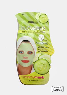 A peel-off, gel formula that deep cleans and moisturizes, keeping your skin looking fresh and hydrated. Keep clear of eyebrows when using. Cucumber Mask, Cucumber On Eyes, Creamy Cucumbers, Beauty Treats, Cleansing Face, Skin Care Mask, Peel Off Mask, Unclog Pores, Deep Cleansing