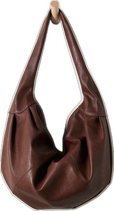 Trendy Leather Hobo Bag, Chic Faux Leather Hobo Bag For Fall, Trendy Textured Leather Hobo Shoulder Bag, Trendy Textured Leather Hobo Tote Bag, Versatile Faux Leather Hobo Bag For Fall, Chic Textured Leather Hobo Bag For Fall, Chic Fall Textured Leather Hobo Bag, Chic Brown Hobo Bag With Leather Handles, Chic Brown Hobo Bag With Double Handle