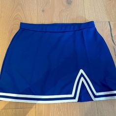 Royal Blue Mini Skirt With Sparkly Edge Detail! Never Worn, Originally From Etsy! Perfect For Gameday! Make Offers Fitted Blue Skort For Cheerleading, Blue Stretch Bottoms For Cheerleading, Stretch Blue Bottoms For Cheerleading, Royal Blue Mini Skirt, Sublimation Ideas, Blue Mini Skirt, People Clothes, Blue And Silver, Cheerleading