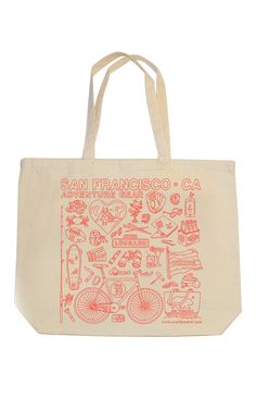 Our San Francisco Adventure Gear design showcases some of the must do adventuring specifics that all good people of this foggy city need. It's featured on our Jumbo Tote for storing all those adventure goodies while you're out and about. Pick one up today! Tote Bag Graphic Design, Cool Tote Bag Design, Cute Tote Bag Design, Tote Bag Illustration, Cool Tote Bags, Tote Bags Design, Foggy City, Tote Bag Ideas, Cute Totes