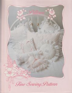 the cover is pink and has white ruffles on it