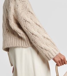 Beige Merino Wool Cable Knit Sweater, Beige Chunky Knit Cashmere Sweater, Beige Cashmere Sweater With Chunky Knit, Fall Mohair Cable Knit Sweater, Fall Chunky Knit Mohair Sweater, Mohair Chunky Knit Sweater For Fall, Elegant Oversized Cable Knit Sweater, Cozy Cable Knit Merino Wool Sweater, Cozy Mohair Sweater With Cable Knit