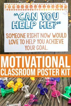 the motivational classroom poster kit for kids to help them learn how to use it