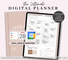 the ultimate digital planner is displayed on a tablet