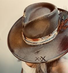 Our Custom Cowboy collection is where western meets your unique style - allow us to design a custom hat just for you! Featuring luxury 100% wool hats with stiff brims, simply choose your perfect base colour and personalized accents. Premium packaging is available for shipping to ensure your custom piece remains intact during transport. CURRENT STOCK INFO: Earthy Brown - 100% wool felt, stiffened wide flat brim to retain shape, and diamond shaped crown. Adjustable internal hat band up to 2cm for a tighter fit. Available in 57cm (M) sizing. Ivory White - 100% wool felt, stiffened wide flat brim to retain shape, and teardrop shaped crown. Adjustable internal hat band up to 2cm for a tighter fit. Available in 57cm (M) sizing.  **PLEASE NOTE:  *All Custom Cowboy hats are final sale as they are Mens Straw Cowboy Hat, Personalized Cowboy Hat, Cowboy Hat Burning, Custom Cowboy Hats Women, Cowboy Hat Groomsmen, Cowboy Hats Decorated, Diy Leather Hat, Hat Burning Designs, Burnt Hat