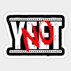 a sticker with the word yy on it in red and black letters,