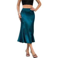 Material:Silk Satin Midi Skirt,95%Polyester,5%Spandex.A Variety Of Colors Are Available. Fabric Is Soft Stretchy And Lightweight. Features:The Midi Skirt Is Sexy And Smoothflared, Fishtail, Solid Color, Zipper Closure, A-Line Skirts. This Skirt Shows Off A Curvy Figure And It Is A Trendy Style. Occasions:The Casual And Elegant Satin A Line Skirt Is Suitable For All Occasions. Perfect For Office, Work, Shopping, Dailywear, Cocktail, Party, Dating, Wedding, Club, Vacation Or Other Activities. Wash Fitted Satin Lined Skirt, Fitted Satin Skirt With Lining, Fitted Midi Satin Skirt, Fitted Satin Midi Skirt, Stretch Satin Skirt For Night Out, Skirted Satin Bottoms For Party, Party Skirted Satin Bottoms, Fitted Silk Skirt For Night Out, Chic Stretch Satin Skirt