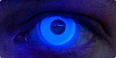 Black light reactive contact lenses Black Contact Lenses, Cool Contacts, Red Contacts, Colored Eye Contacts, Rhapsody In Blue, Halloween Contacts, Special Effects Makeup, Fx Makeup, Glow Party