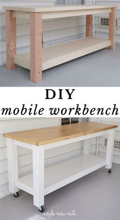 the diy mobile workbench is easy to make and looks great in any room