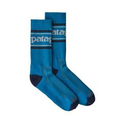 Patagonia Lightweight Merino Performance Crew Socks Logo Engineering, Patagonia Logo, Sock Yarn, The Trail, Long Life, Mens Socks, Crew Socks, Patagonia, Snug Fit