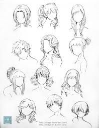 a bunch of drawings of different hair styles