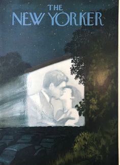 the new yorker magazine cover with an image of a man looking at something in the distance