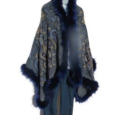 Unique Himalayan Yak/Sheep Wool Blend & Faux Fur Cape/Shawl/Wrap !!!…Ideal Unique Handcrafted gift for you, family, your friends and co-workers…!!! Handloomed/Handcrafted by Artisans Hand Embroidery Stitched Accents that Emphasize the Patterns in the Shawl Design,  Boiled Himalayan Yak/Sheep Wool Blend Shawl Handmade in Nepal Faux Fur | Black & Navy Tribal Design and Pattern A solid color Yak & Sheep Wool Blend of yarns hand loomed shawl in Nepal is handcrafted by a tribal family pattern and Full Faux Fur is added to the shawl... Yak Wool: The New Cashmere [The Guardian: December 2010] Hand loomed in Tibet, Nepal or India each piece is handcrafted by a tribal family pattern. _________________________________________________________ Yak Wool: Yak is an animal that lives high in Himalayan mo Light Knight, Shawl Design, Faux Fur Cape, Cape Wrap, Cape Shawl, Fur Cape, Hand Embroidery Stitches, Shawl Wrap, Hand Crafted Gifts